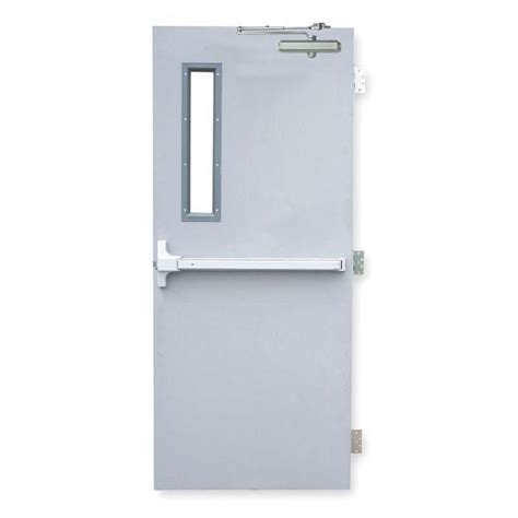 Ceco Security Door, LHR, 84 in H, 36 in W, 1 3/4 in Thick, 18 Gauge ...