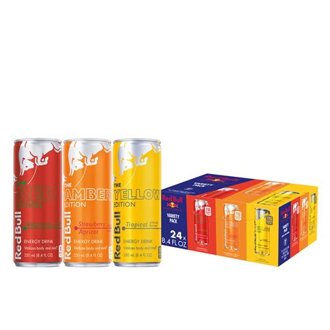 Red Bull Red, Amber, Yellow Edition Energy Drink Variety Pack, 8.4 fl ...