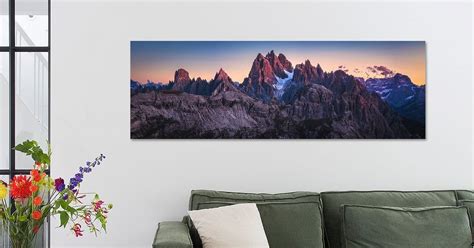 Dolomite panorama with alpenglow at the blue hour by Jean Claude Castor ...