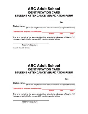 Fillable Online abcadultschool Student ID Card Verification Form - ABC ...