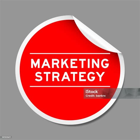 Ilustración de Etiqueta Engomada De Pelar De Color Rojo Con Estrategia ...