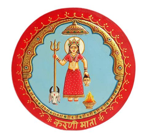 Surya Handicrafts Karni Mata Logo Hand Painted Wall Hanging Home Décor ...