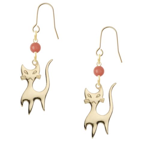 《m》【ピンクジェイド】スタイリッシュ猫(ピアス/No1272) | iro＋(イロプラス )