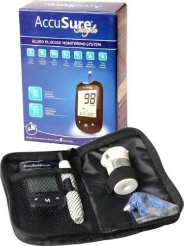 AccuSure Instant Digital Simple Glucometer Kit |with 50 Strips,10 ...