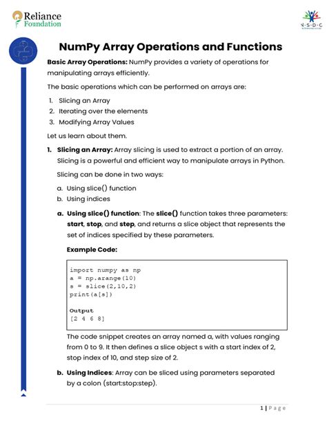 Image result for Numpy Array Operations in Python
