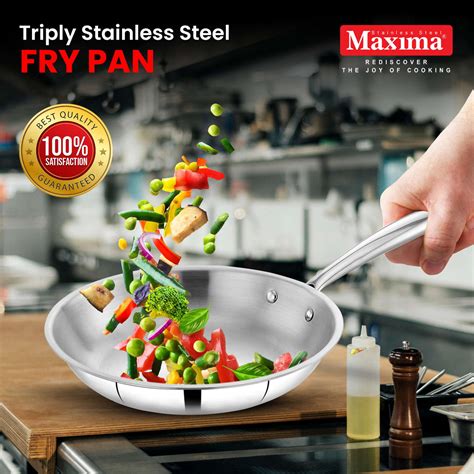 Stainless Steel Frypan | Triply Steel Frypan | Maxima Kitchenware