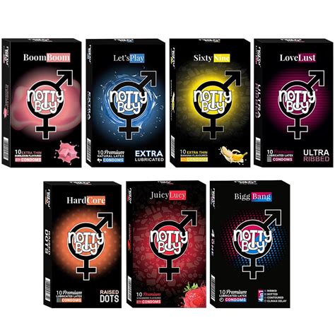 Buy NOTTY BOY Honeymoon Family Pack Condoms - 4in1 Dotted Ribbed Climax ...