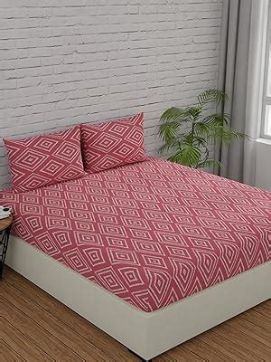 Huesland by Ahmedabad Cotton 144 TC King Size Bedsheet Cotton with 2 ...