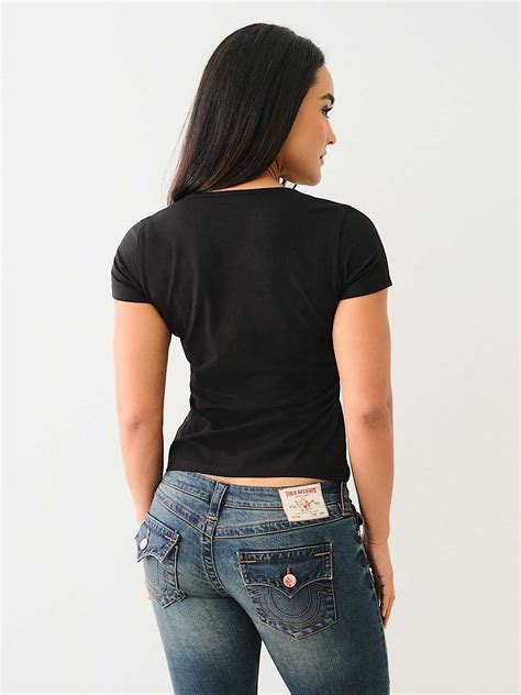 CRYSTAL TRUE RELIGION V NOTCH TEE | True Religion