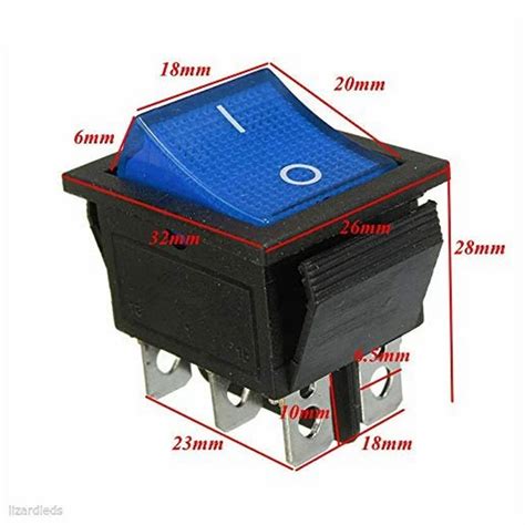 Switches and Indicators - CentIoT - Square Illuminated- KCD4 DPST 16A ...