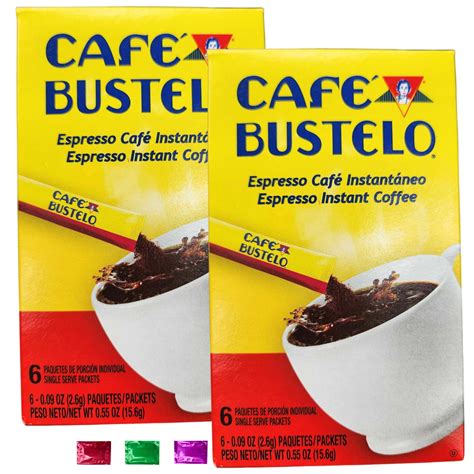 Cafe Bustelo Espresso Instant Coffee 6 Ct Sachets Pack of 2, Dark Roast ...