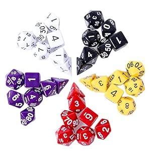 5 x 7-Die Series Five Colors Dungeons and Dragons Dnd Rpg Mtg Table ...