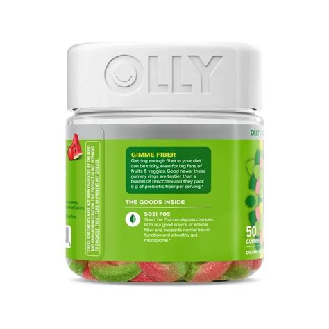 OLLY Fiber Gummy Rings Supplement, 5g Prebiotic Fiber,Fructo-oligosacc ...