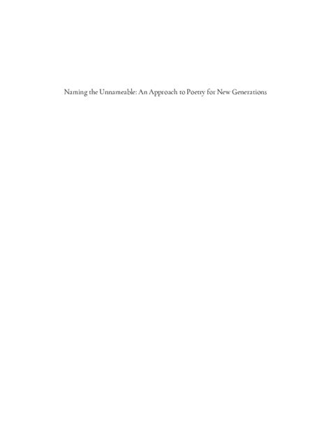 Fillable Online Naming the Unnameable: An Approach to Poetry for New ...