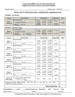 Fillable Online Registration Form USchool Students Fax Email Print ...