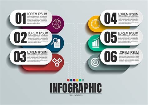 Infografik mit sechs Schritten | Premium Vektor