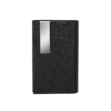 Storite PU Leather Business Card Holder Wallet - Stainless Steel Case
