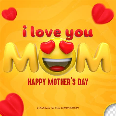 Premium PSD | Happy mothers day emoji 3d