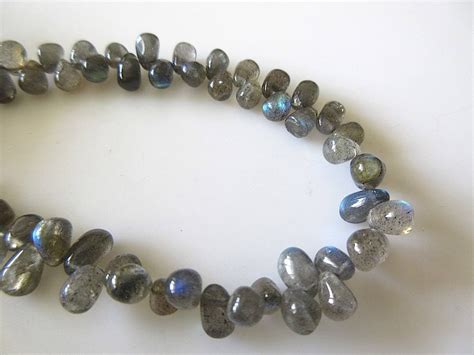 Buy Natural Smooth Labradorite Tear Drop Briolette Beads, 9 Inches of ...