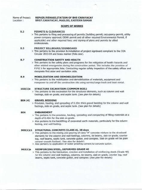 Image result for Scope of Work Example.pdf