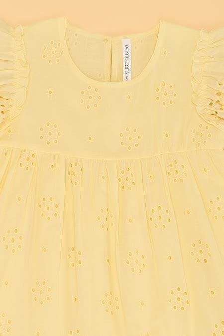 Light Yellow Textured Festive Girls Dresses - Selling Fast at ...