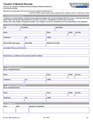 AT Austro Control Transfer Of Medical Records 2015-2026 - Fill and Sign ...