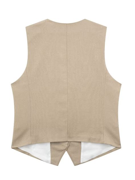 GXFC Womens Dressy Vests Sleeveless V Neck Button Waistcoat Formal ...