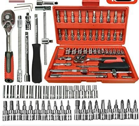 Portible 46 In 1 Pcs Tool Kit & Screwdriver and Socket Set,Hand Wrench ...