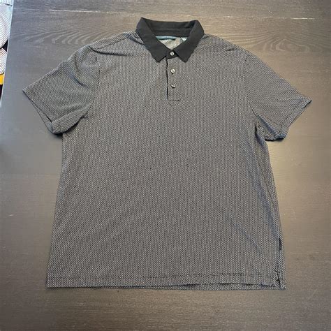 Perry Ellis Men's Black and Grey Polo-shirts | Depop