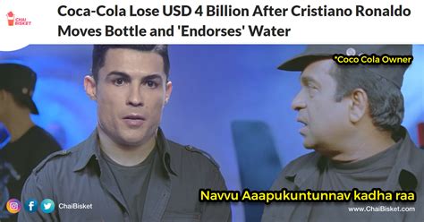 Ronaldo Says Water Tagandi Friends, Coco Cola Says WTF Idhekkadi Loss