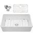 Matrix Decor Farmhouse Apron Front 33-in x 20-in White Single Bowl ...