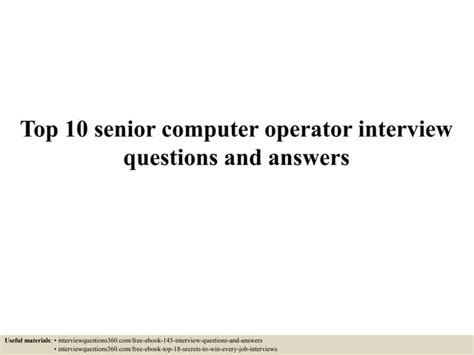 Image result for Computer Operator Interview Questions