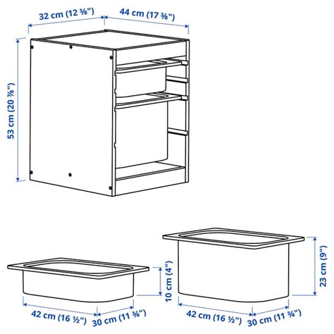 TROFAST storage combination with boxes, light white stained pine white ...