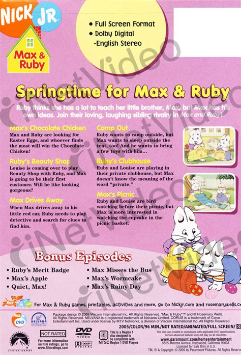 Image result for Max and Ruby Springtime for Max and Ruby VHS