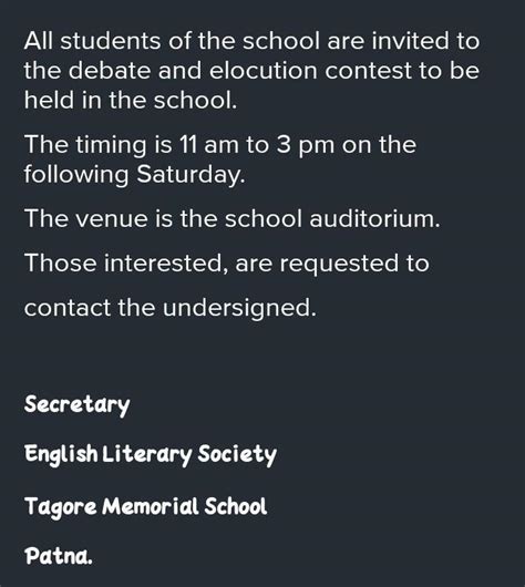 .You are the secretary of English literary Society of Tagore Memorial ...