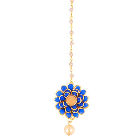 Zeneme Jewellery Flower Style Exclusive Cute Gold Plated Maang Tikka ...