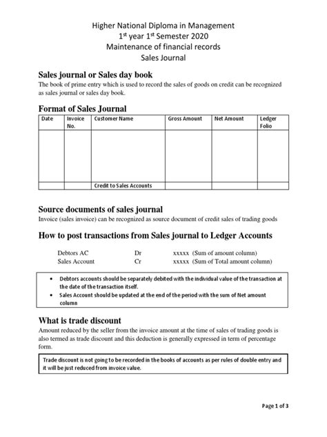 Image result for Sales Journal Format