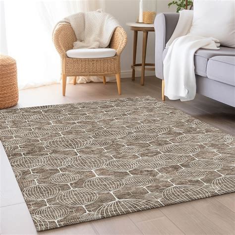 Addison Rugs Chantille 9 X 12 (ft) Chocolate Indoor/Outdoor Geometric ...