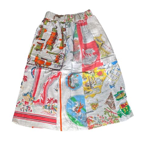 タペストリー生地パッチワークスカート R-2321C ⑧ エコ サステナビリティ ヴィンテージ 再構築 一点物 | RERE