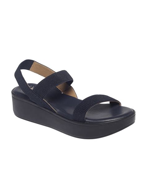 Elodie Navy Blue Flatform Heels – Monrow Shoes