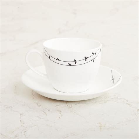 Buy Allure Hipo White Tea Cup and Saucer- 210 ml from Home Centre at ...