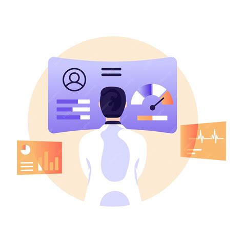 Personne surveillant l'illustration plate du tableau de bord du médecin ...