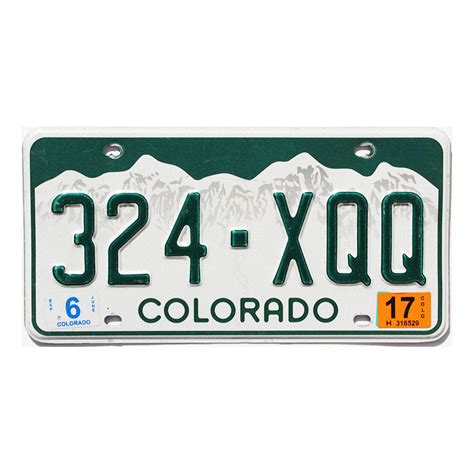 2017 Colorado License Plate #324XQQ | Great Old Plates
