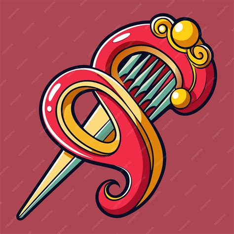 Premium Vector | A drawing of a red and yellow snake with a red handle