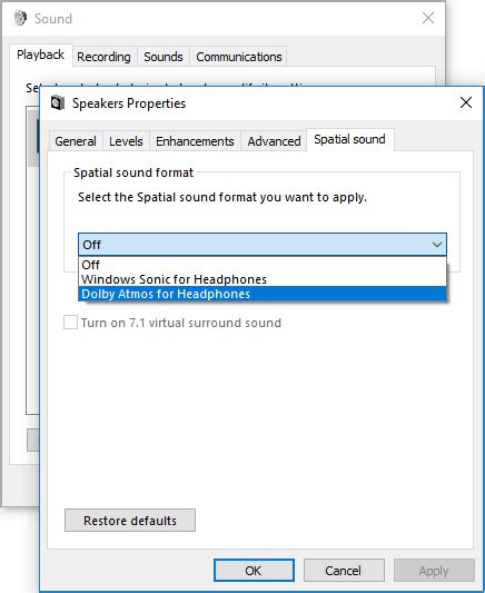 Spatial Sound Format Settings 的图像结果