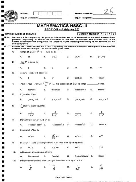 Image result for Past Paper Class 12 Math PDF Download