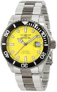 Invicta Men's 10495 Pro-Diver Automatic Yellow Dial Two Tone Stainless ...