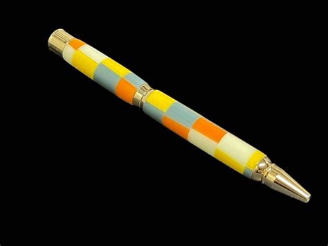 Chequered Corian Ballpoint Pen - Pens Unique