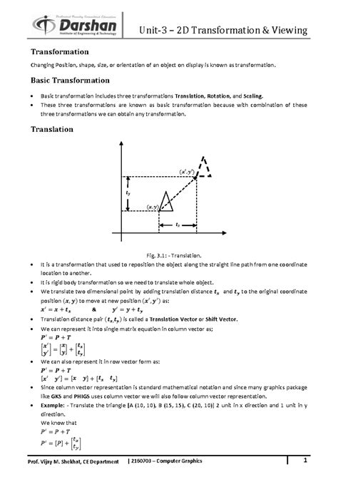 5CS4-CGM-Unit-3 @zammers - Transformation Changing Position, shape ...