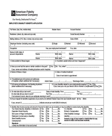 Disability Insurance Claim Form 的图像结果